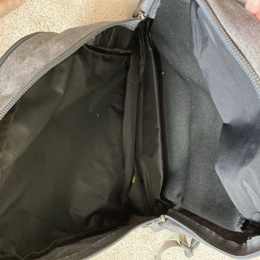 LL Bean Gray Large Backpack Laptop Travel Bag Pockets Shoe Compartment
